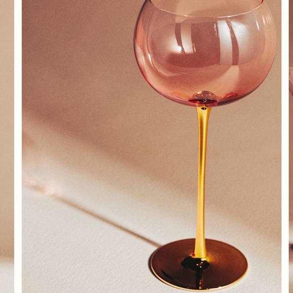 ✨ 24K Gold PINK Catherine Martin Gold Starry Night Wine Glasses - Picture 10 of 10